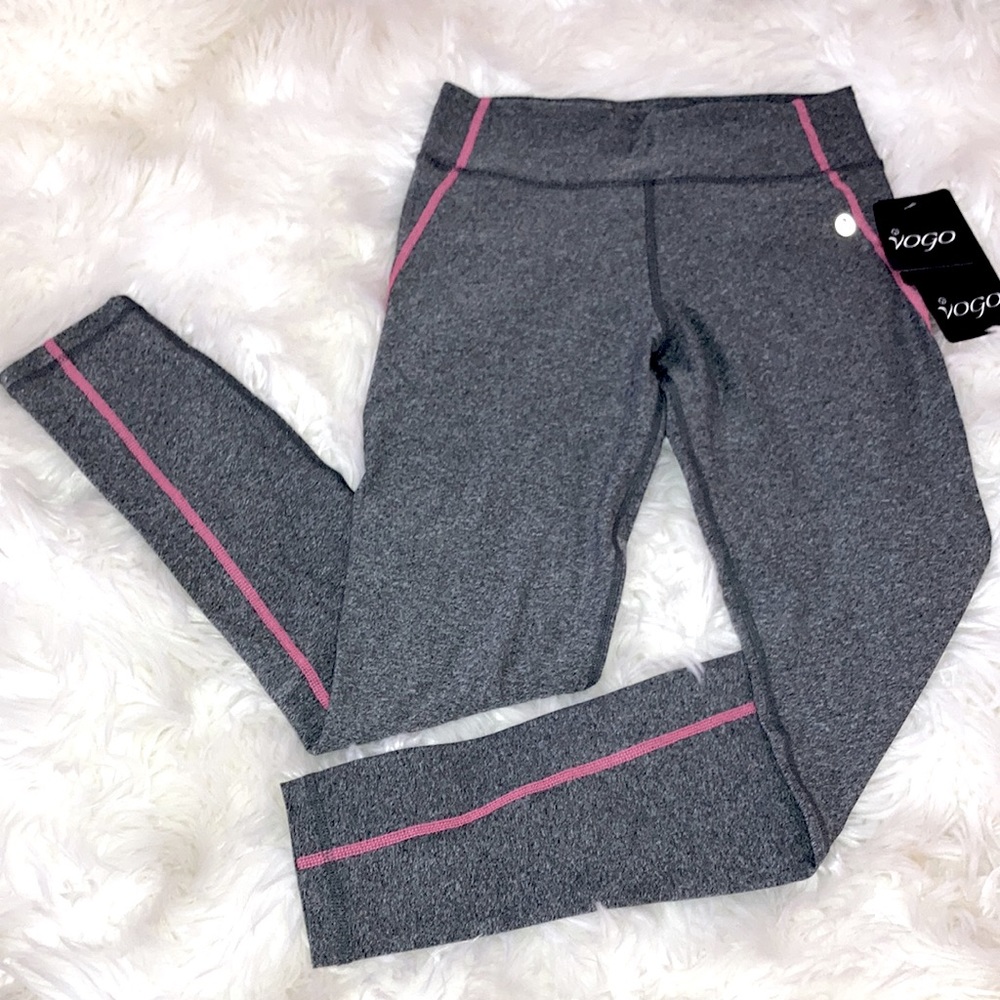 VOGO Gray Pink Stripe Leggings S